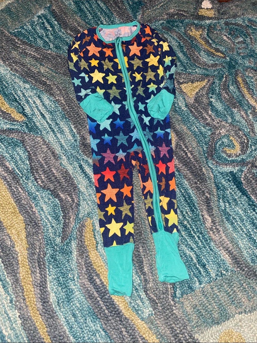 Little Sleepies Star-Print One-Piece Pajamas in Multicolor